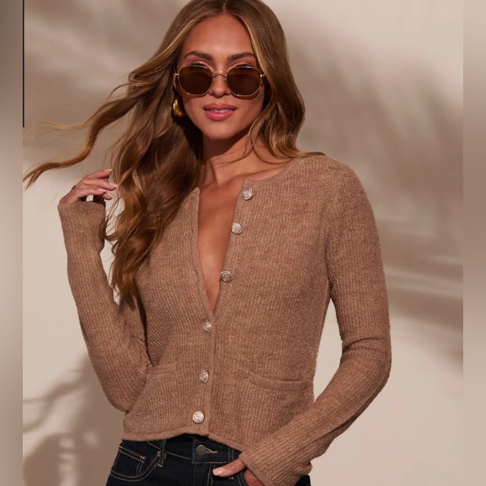 NWT “The Workshop” cardigan in taupe